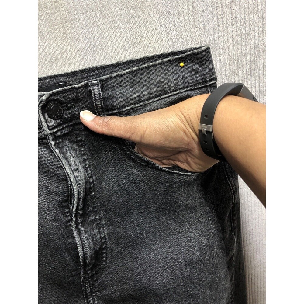 Express Women’s Jeans 10R Slim Ankle Super High Rise Black Gray Wash - Picture 3 of 14